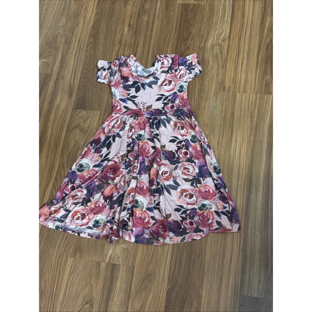 Posh Peanut Toddler Girls 6T Vivid Floral Twirly Bamboo Dress